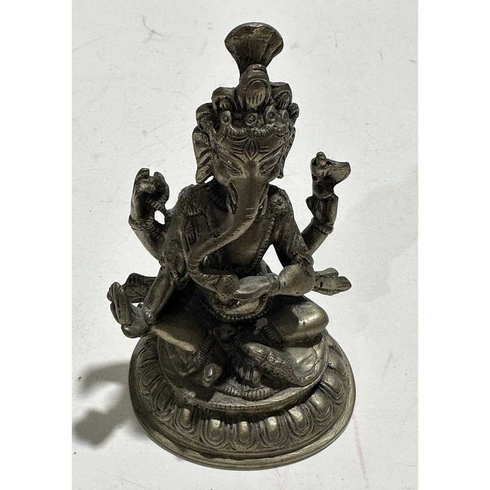 GANESHA STATUE HANDMADE HOME DECOR ART METAL IDOL Ganesh‎ 5"x3"
